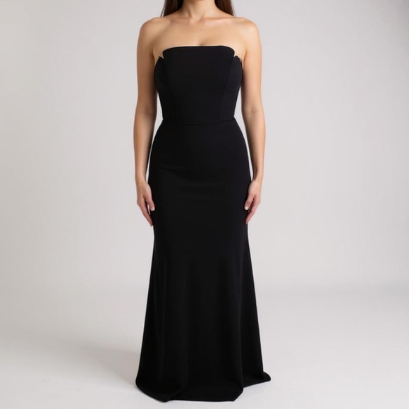 173 Jill Stuart |NWOT Bloomingdale's Strapless Black Mermaid Evening Gown (Sz 2) - Picture 4 of 13